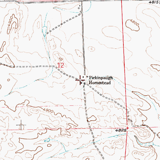 Topographic Map of Pickinpaugh Homestead, WY