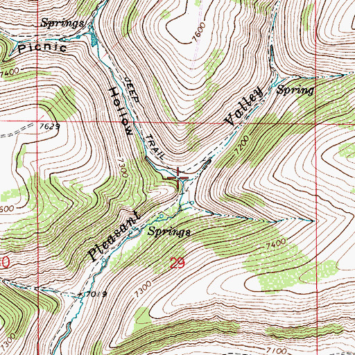 Topographic Map of Picnic Hollow, WY