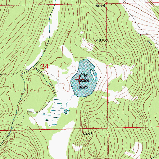 Topographic Map of Pie Lake, WY