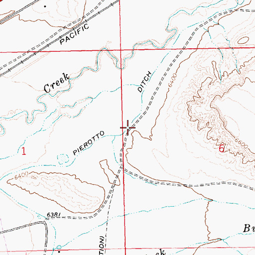 Topographic Map of Pierotto Ditch, WY