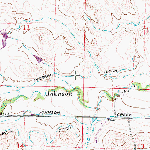 Topographic Map of Pierson Ditch, WY
