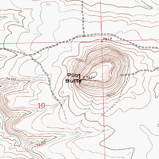 Topographic Map of Pilot Butte, WY