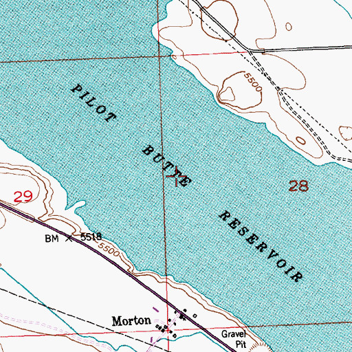 Topographic Map of Pilot Butte Reservoir, WY