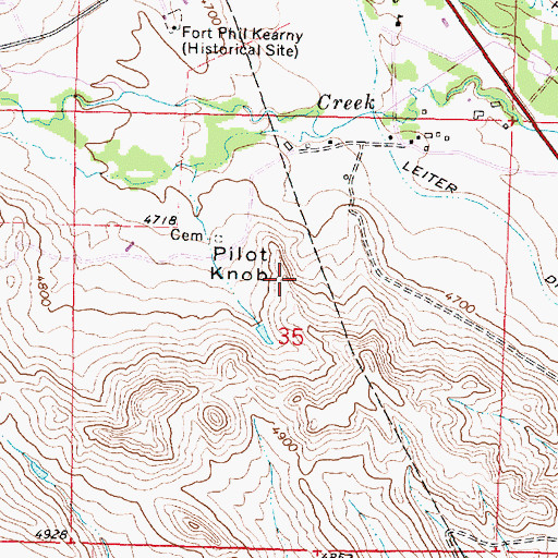 Topographic Map of Pilot Knob, WY