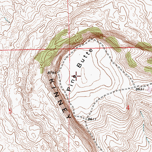 Topographic Map of Pine Butte, WY