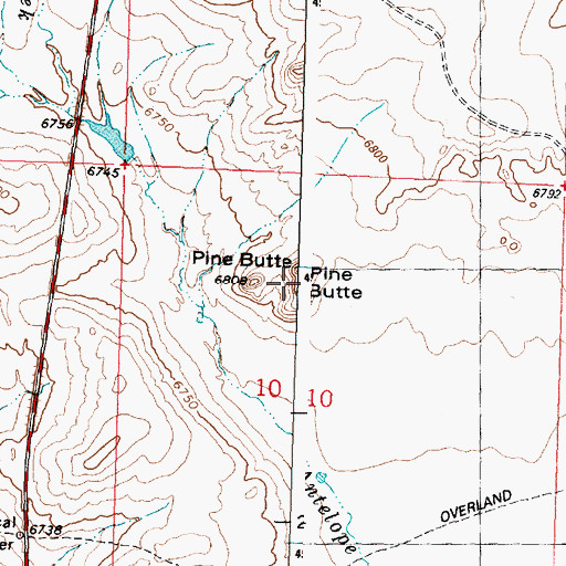 Topographic Map of Pine Butte, WY