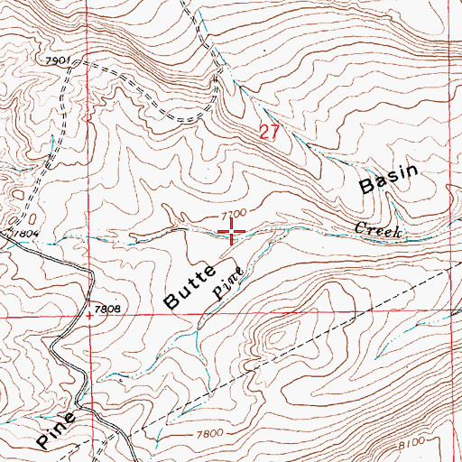 Topographic Map of Pine Butte Basin, WY
