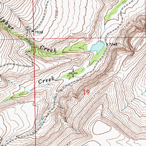 Topographic Map of Pine Creek, WY