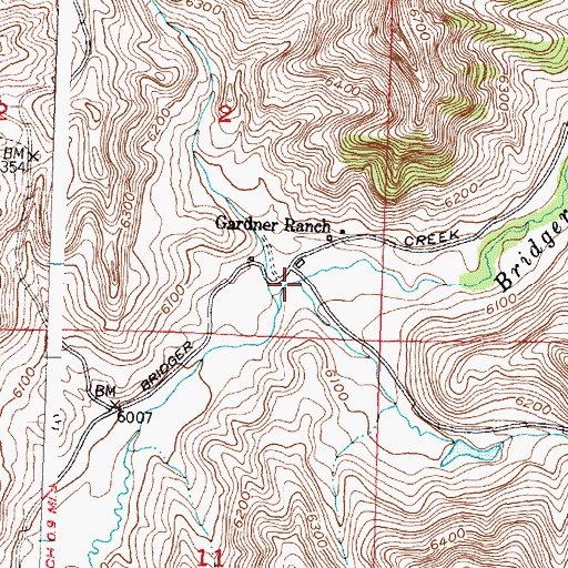 Topographic Map of Pine Creek, WY