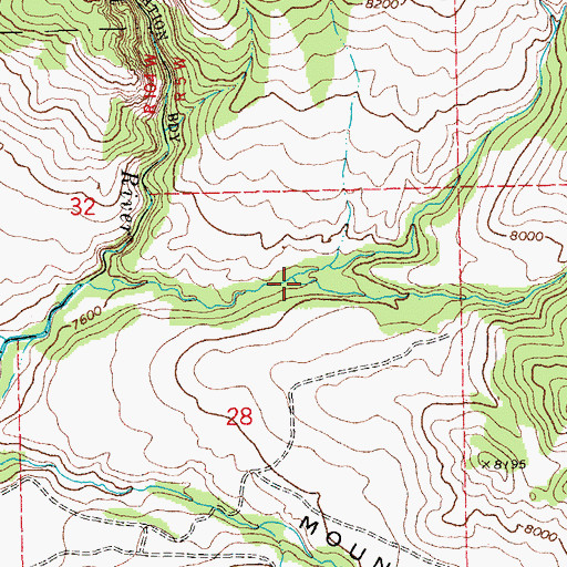 Topographic Map of Pine Creek, WY