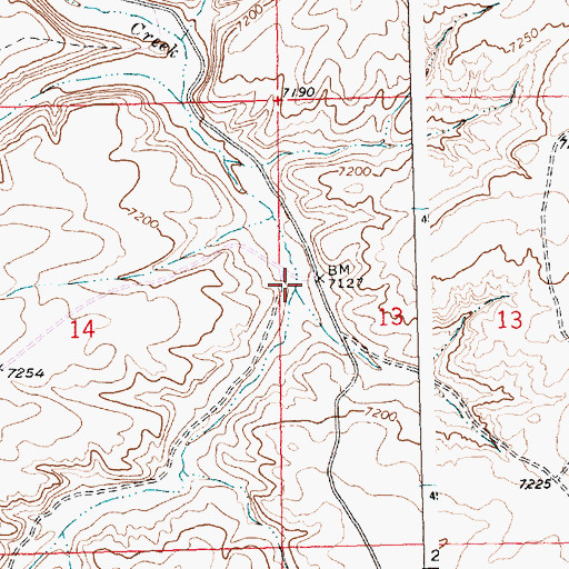 Topographic Map of Pine Creek Wash, WY