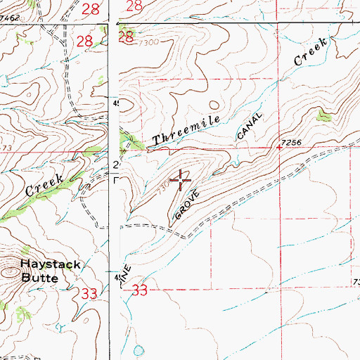 Topographic Map of Pine Grove Canal, WY