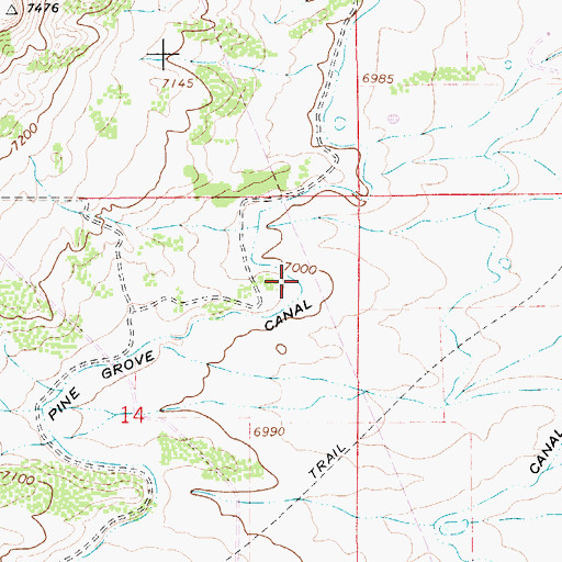 Topographic Map of Pine Grove Canal, WY