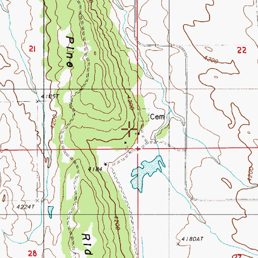 Topographic Map of Pine Grove Chapel, WY