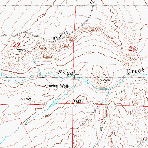 Topographic Map of Pine Grove Creek, WY