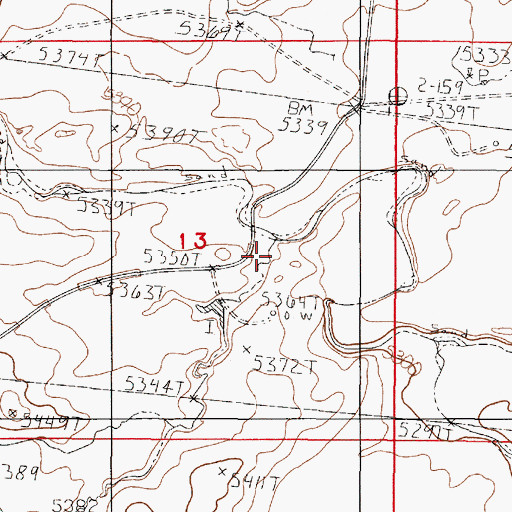 Topographic Map of Pine Gulch, WY