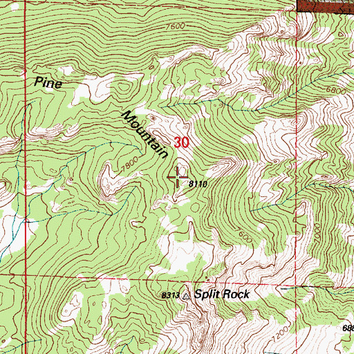 Topographic Map of Pine Mountain, WY