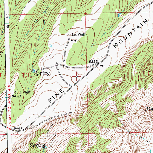 Topographic Map of Pine Mountain, WY