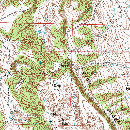 Topographic Map of Pine Ridge, WY