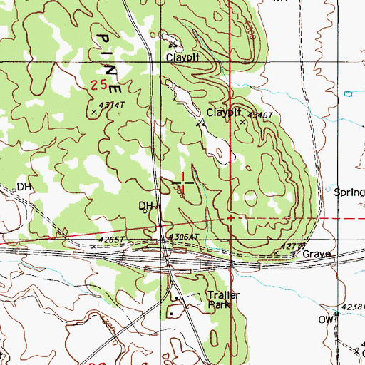 Topographic Map of Pine Ridge, WY