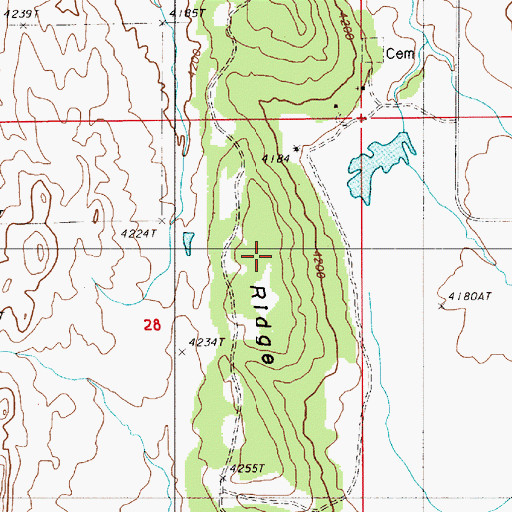 Topographic Map of Pine Ridge, WY