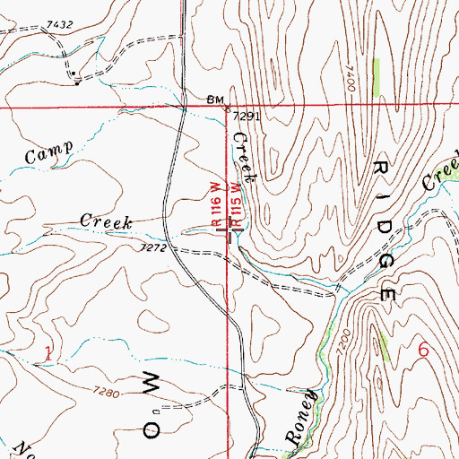 Topographic Map of Pine Tree Creek, WY