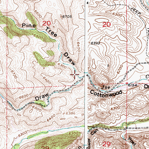 Topographic Map of Pine Tree Draw, WY
