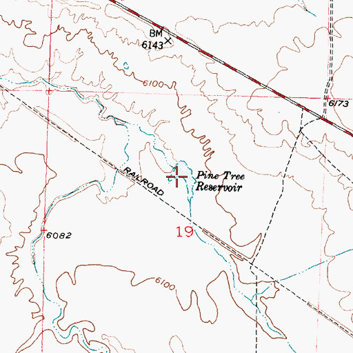 Topographic Map of Pine Tree Reservoir, WY