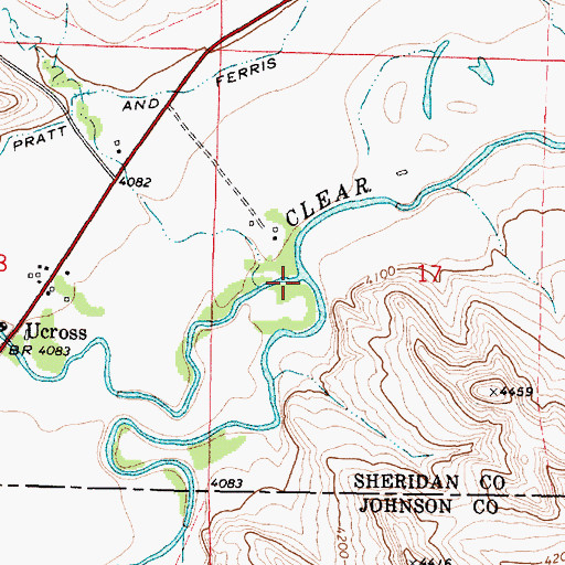 Topographic Map of Piney Creek, WY