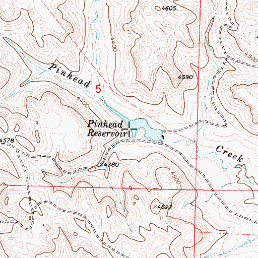 Topographic Map of Pinhead Reservoir, WY