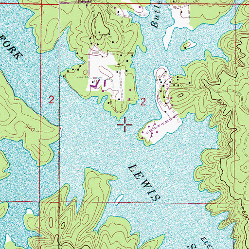 Topographic Map of Butler Branch, AL