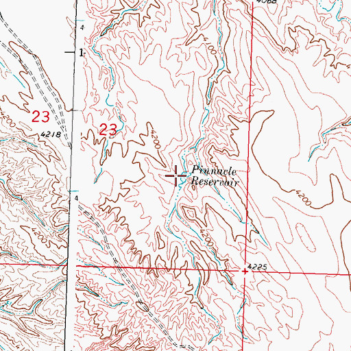 Topographic Map of Pinnacle Reservoir, WY