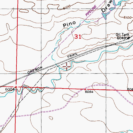 Topographic Map of Pino Draw, WY