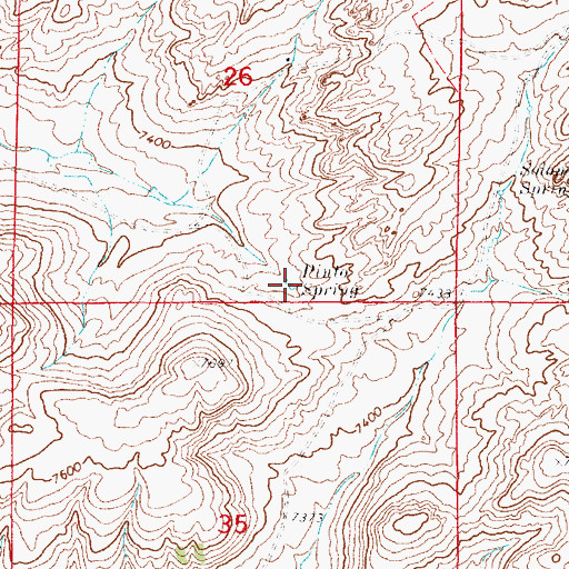 Topographic Map of Pinto Spring, WY