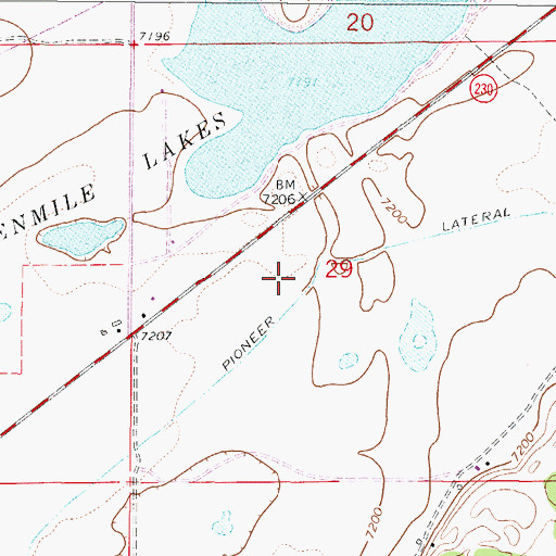 Topographic Map of Pioneer Lateral, WY