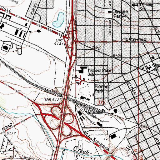 Topographic Map of Pioneer Park, WY