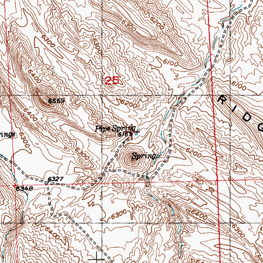 Topographic Map of Pipe Spring, WY
