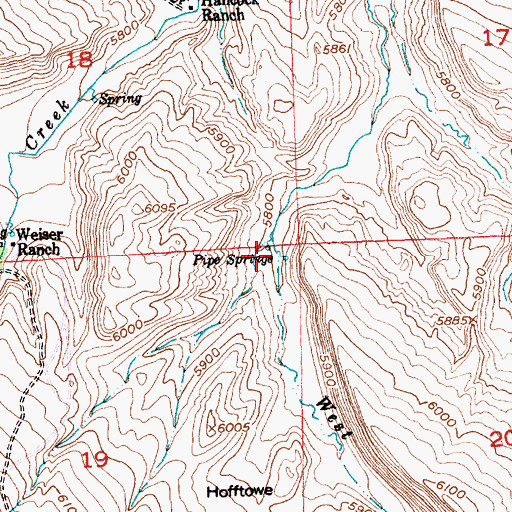 Topographic Map of Pipe Springs, WY