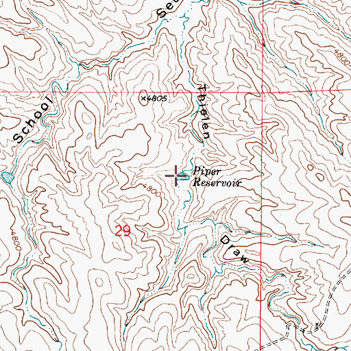 Topographic Map of Piper Reservoir, WY