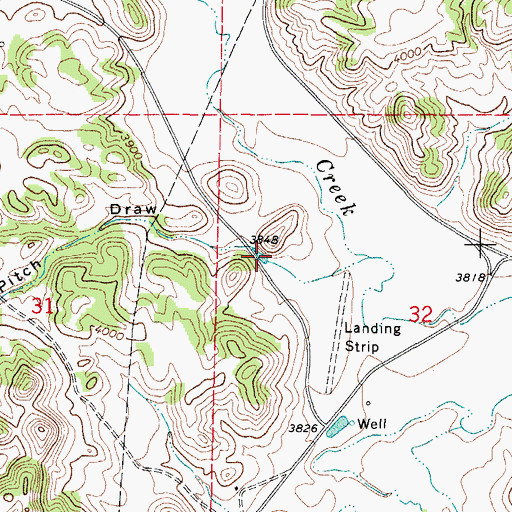 Topographic Map of Pitch Draw, WY