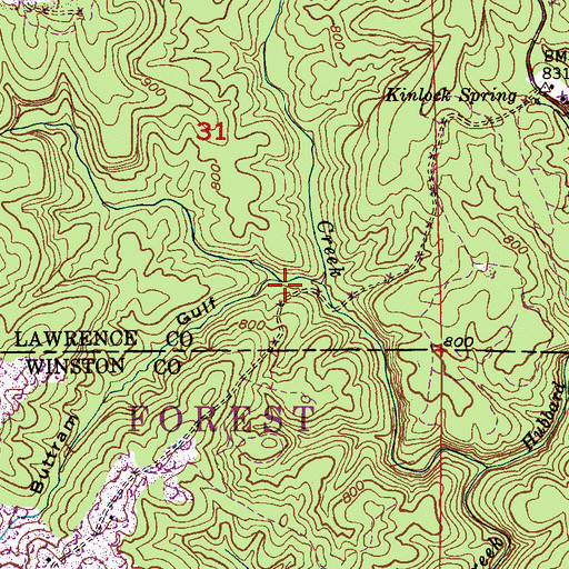 Topographic Map of Buttram Gulf, AL