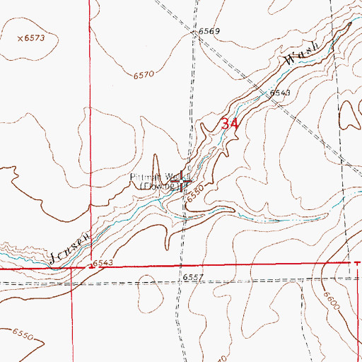 Topographic Map of Pittman Well, WY
