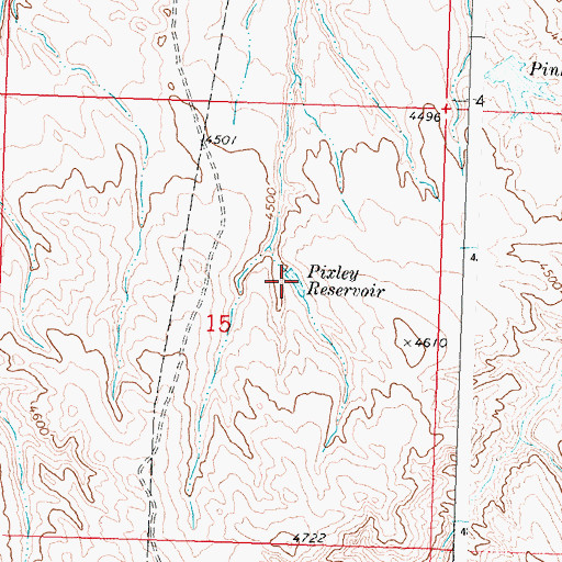 Topographic Map of Pixley Reservoir, WY
