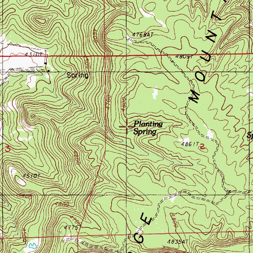 Topographic Map of Planting Spring, WY