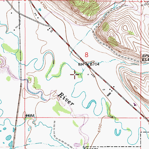 Topographic Map of Pleasant Valley Creek, WY