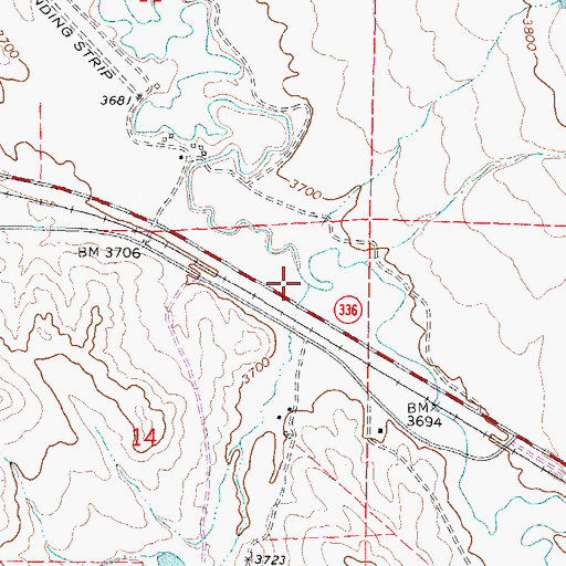 Topographic Map of Plum Creek, WY