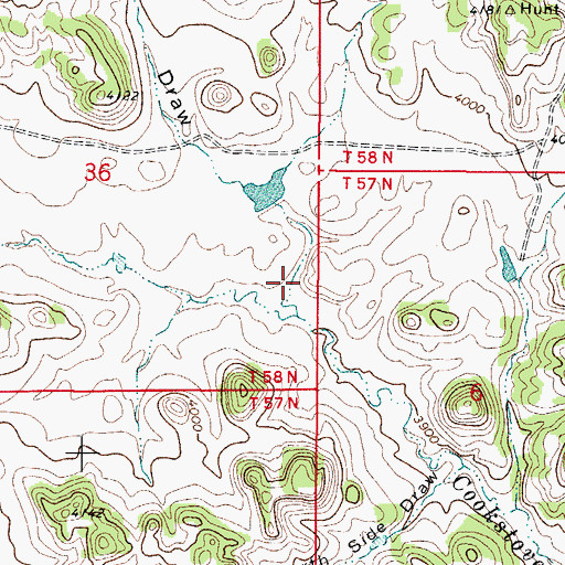 Topographic Map of Plum Creek Draw, WY