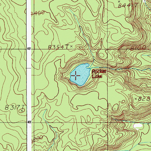 Topographic Map of Pocket Lake, WY