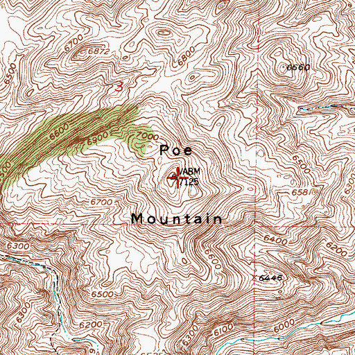 Topographic Map of Poe Mountain, WY