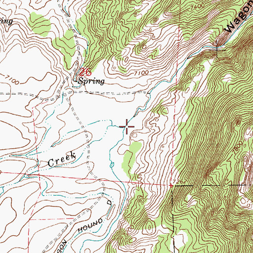 Topographic Map of Point of Rocks Creek, WY